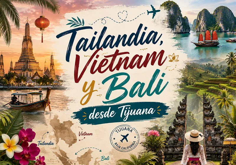 Un recorrido por Tailandia, Vietnam y Bali desde la mirada de un viajero de Tijuana: templos, mercados flotantes, la Bahía de Halong y los arrozales de Bali.