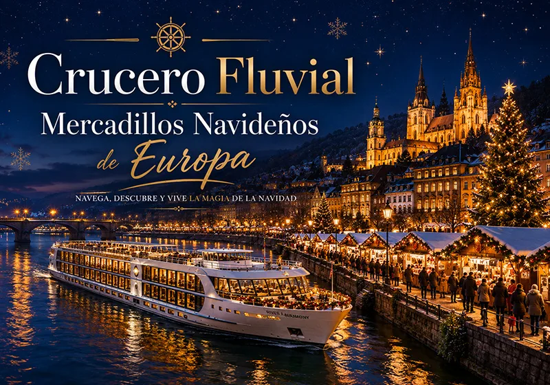 Descubre la magia de Europa en invierno con un crucero fluvial por los mercadillos navideños más encantadores. Navega con espíritu navideño.